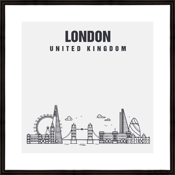 Картина в багете 40х40 см "London" BE-103-448