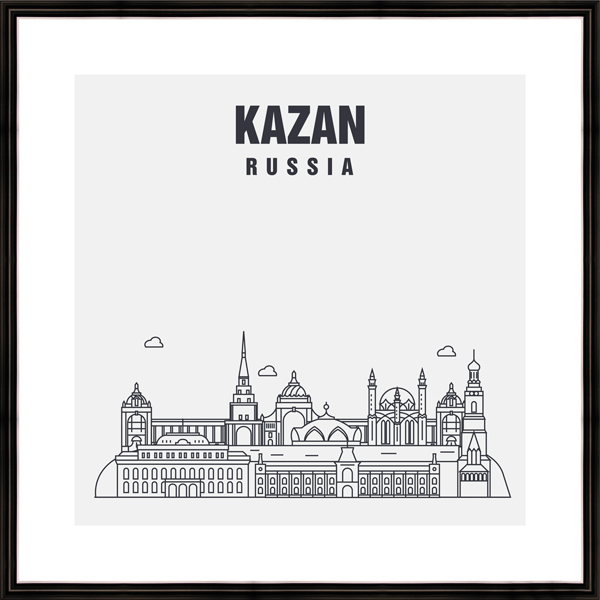 Картина в багете 40х40 см "Kazan" BE-103-444