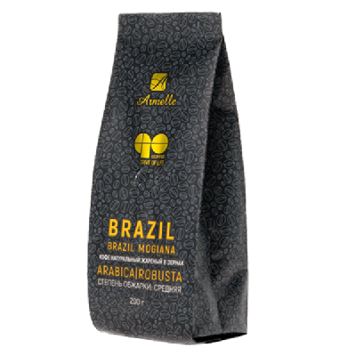 Кофе натуральный жареный в зернах Бразилия Armelle (200гр)