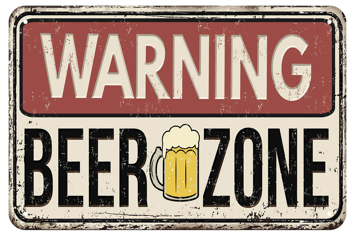 Табличка металлическая 20x30 см "Beer zone" TM-113-111