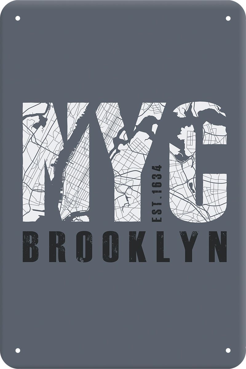 Табличка металлическая 20x30 см "Brooklyn" TM-113-151