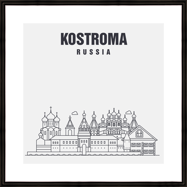 Картина в багете 40х40 см "Kostroma" BE-103-449