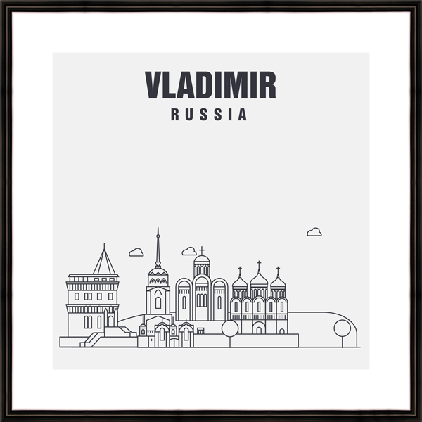 Картина в багете 40х40 см "Vladimir" BE-103-446