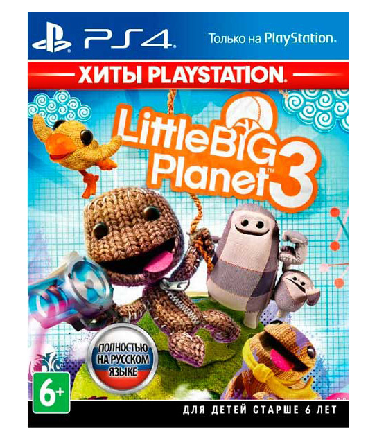 Игра для PS4 LittleBigPlanet 3 (Хиты PlayStation) (Русский язык), Приключенческий боевик, Стандартное издание, Blu-ray