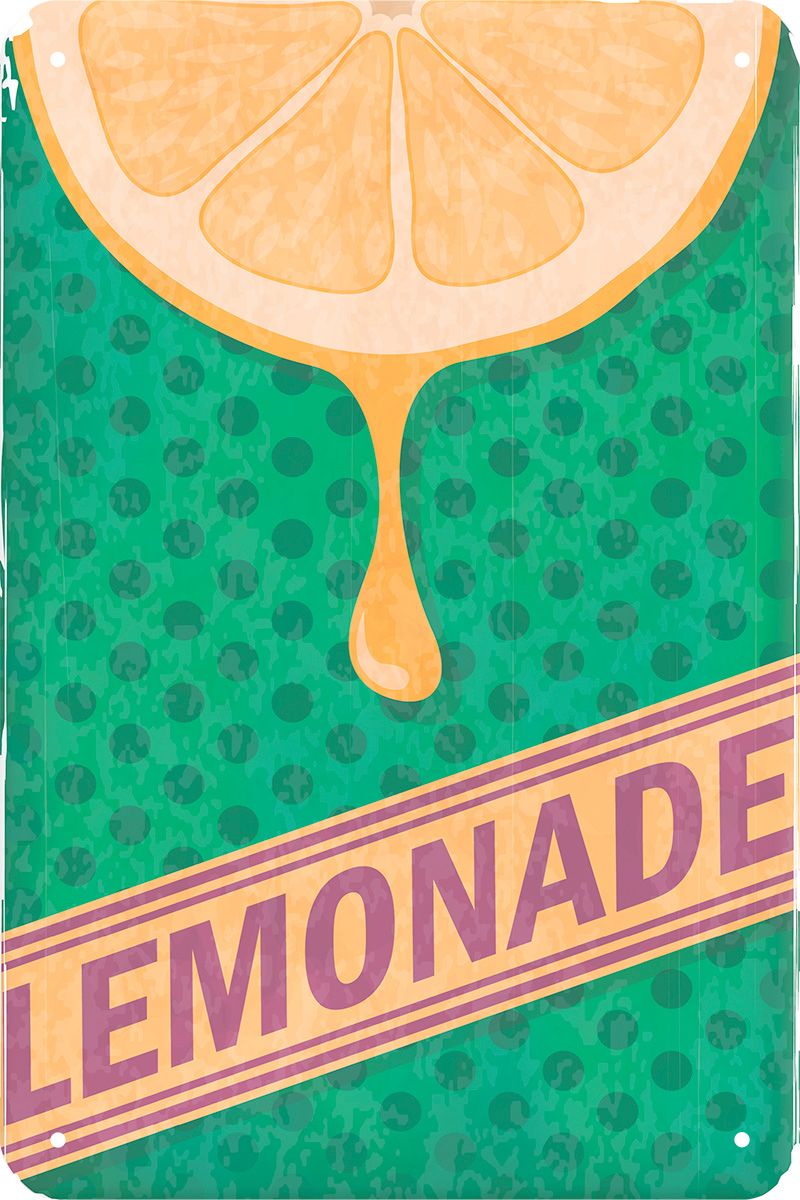 Табличка металлическая 20x30 см "Lemonade 1" TM-113-146