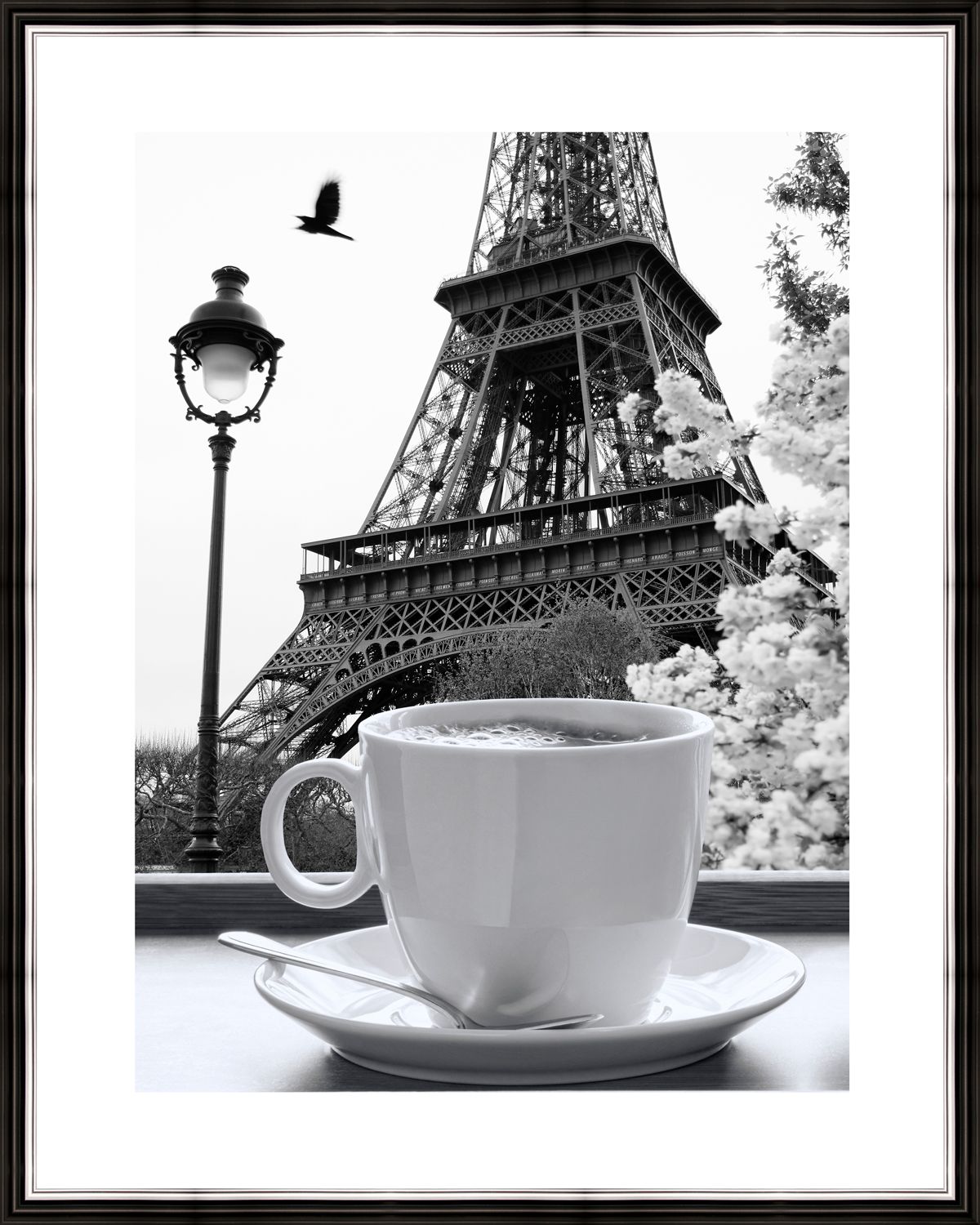 Картина в багете 40x50 см "Париж и чашка кофе" BE-103-298
