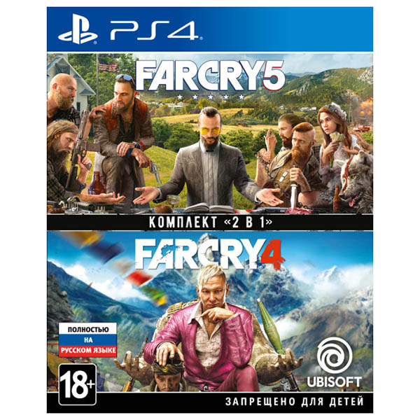 Комплект игр для PS4 «Far Cry 4» + «Far Cry 5» (Русский язык), Шутер от первого лица, Стандартное издание, Blu-ray