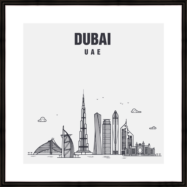 Картина в багете 40х40 см "Dubai" BE-103-457