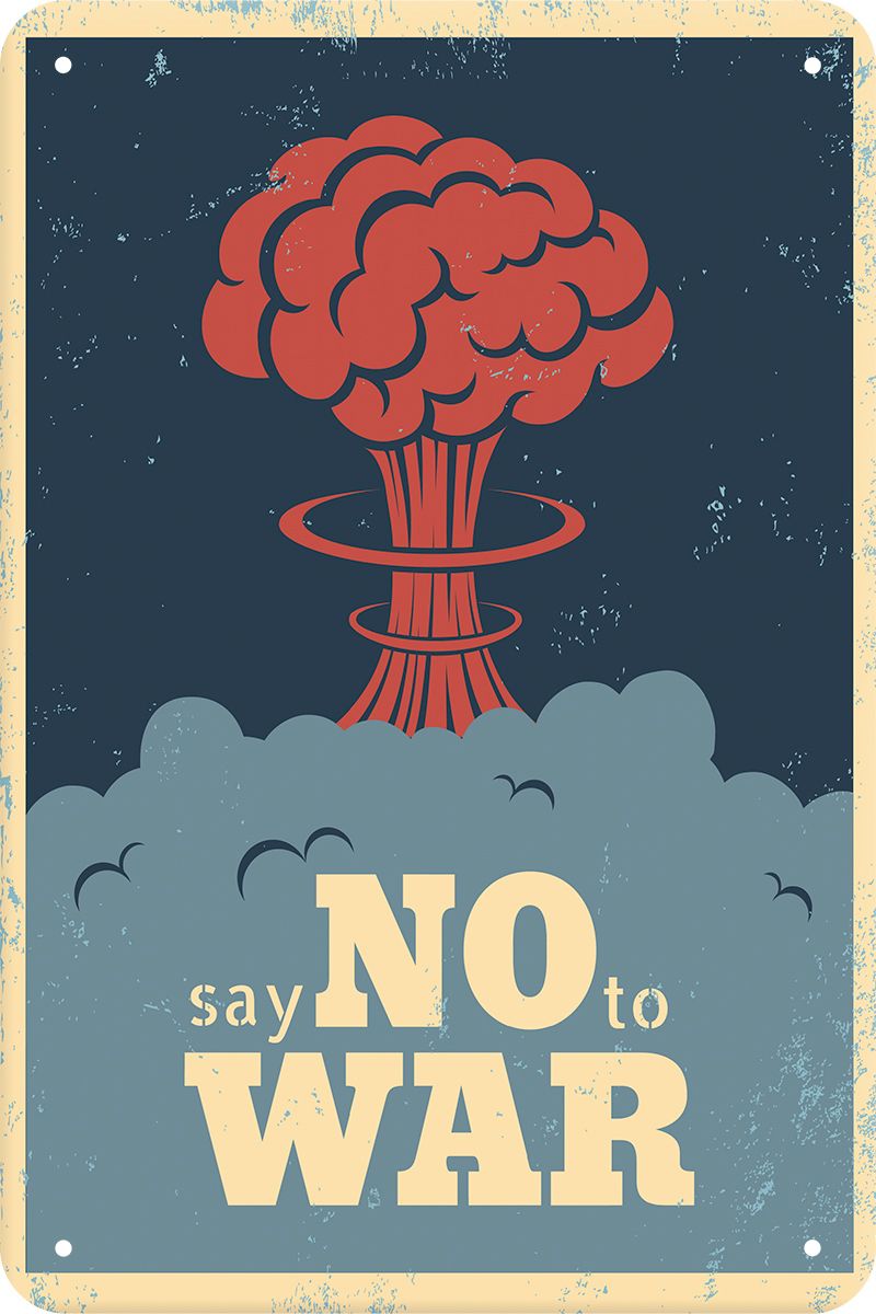 Табличка металлическая 20x30 см "Say no to war" TM-113-144