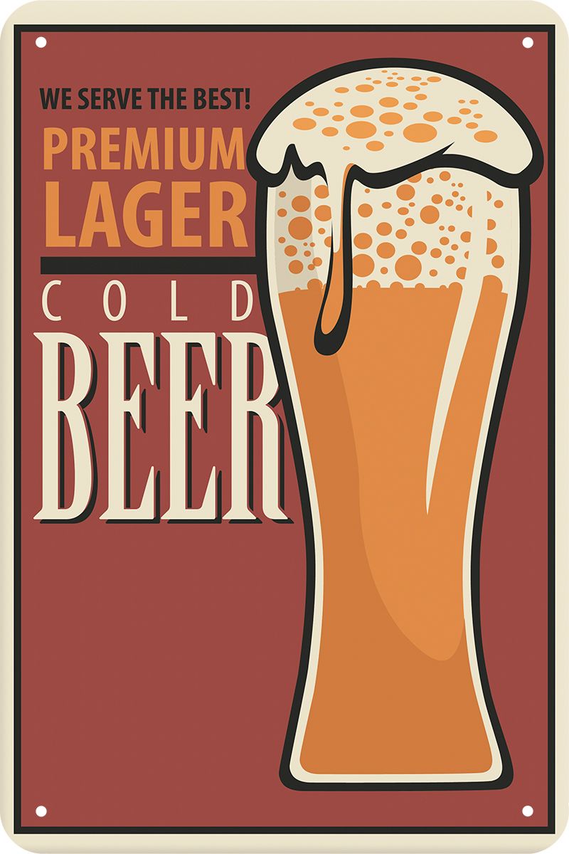 Табличка металлическая 20x30 см "Cold beer" TM-113-132