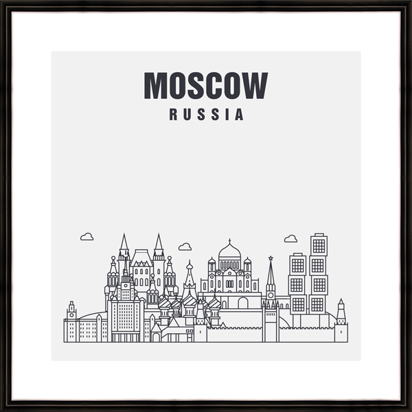 Картина в багете 40х40 см "Moscow" BE-103-442