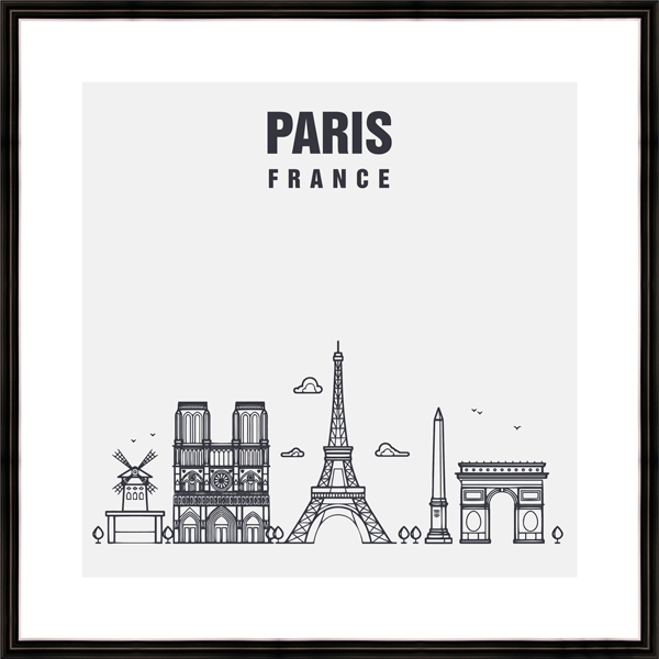 Картина в багете 40х40 см "Paris" BE-103-452