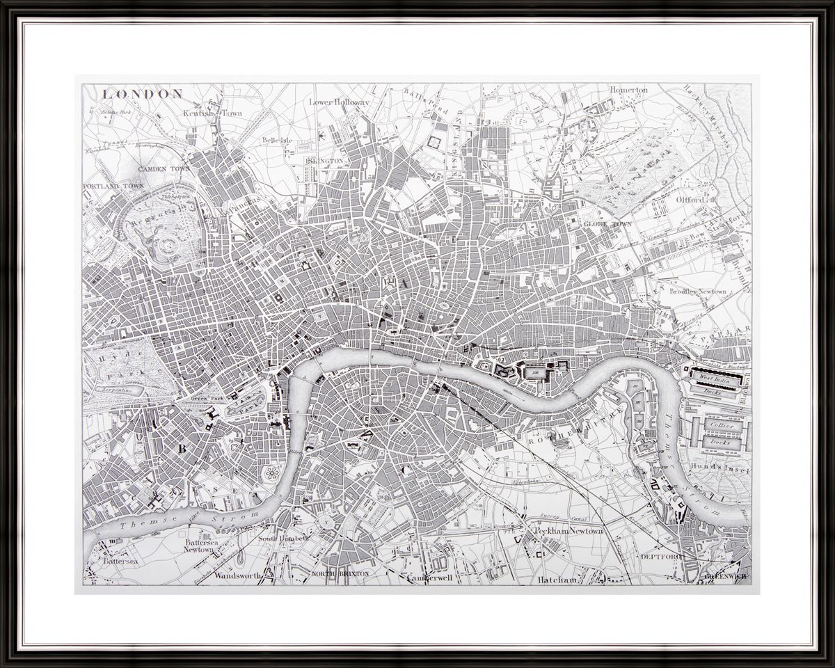 Картина в багете 50x40 см "Карта Лондона" BE-103-273