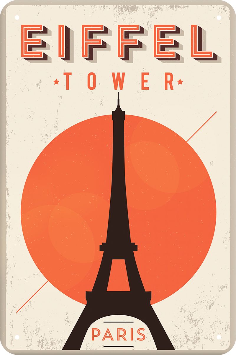 Табличка металлическая 20x30 см "Efiffel tower" TM-113-135