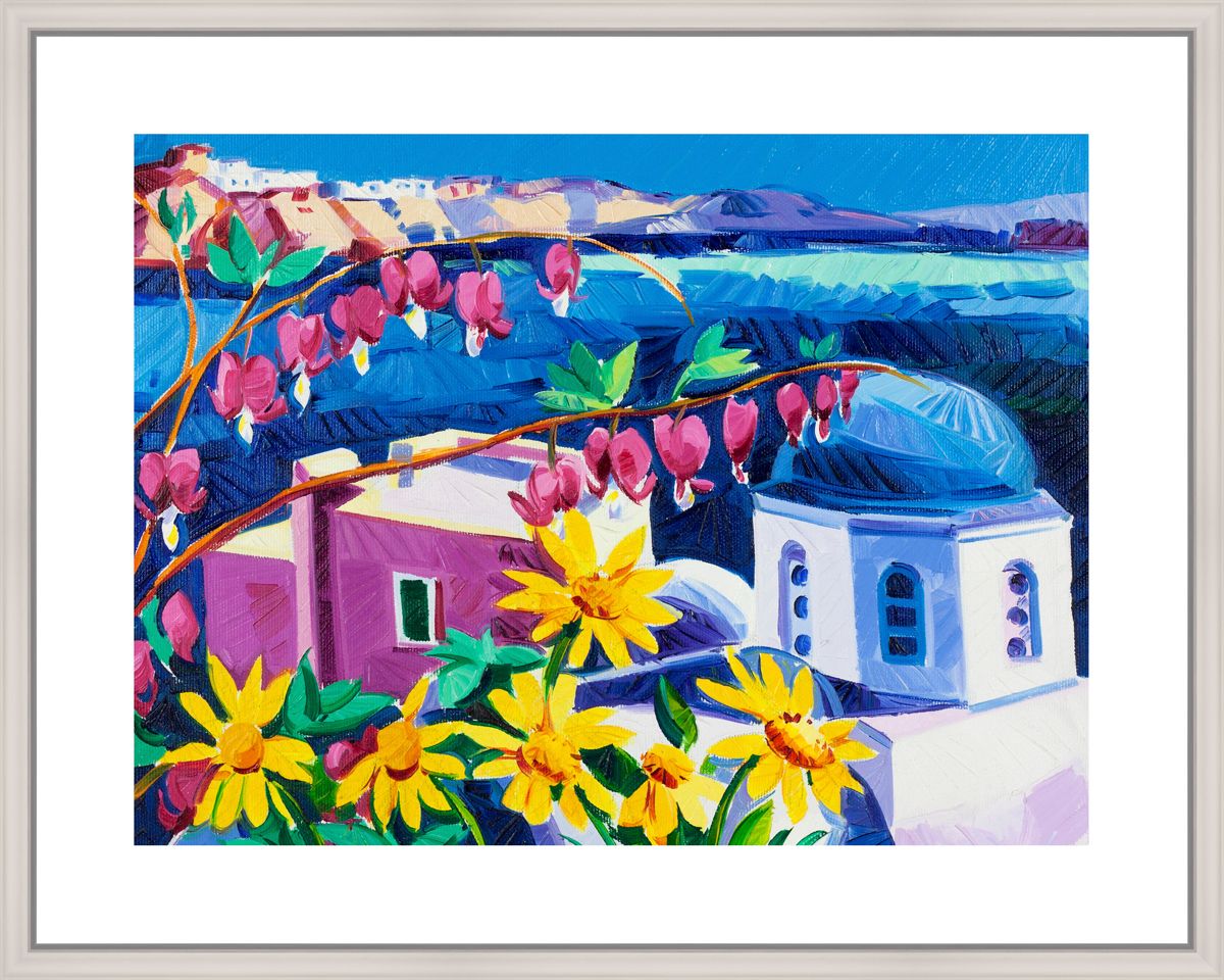 Картина в багете 50x40 см "Цветы в Санторини" BE-103-247